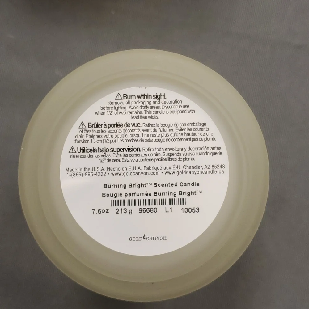 BURNING BRIGHT Emerge candle from Gold Canyon 7.5‎ oz